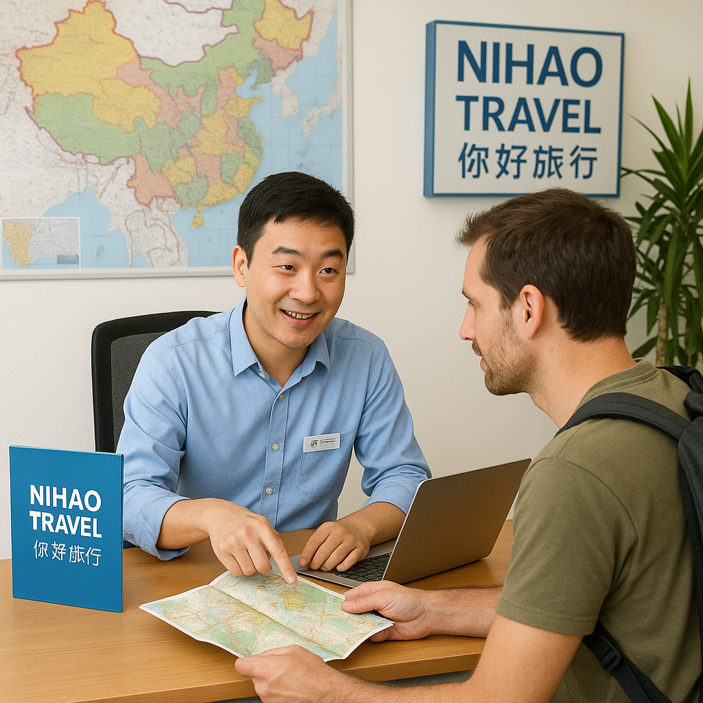 Nihao Travel consultant assisting foreign travelers